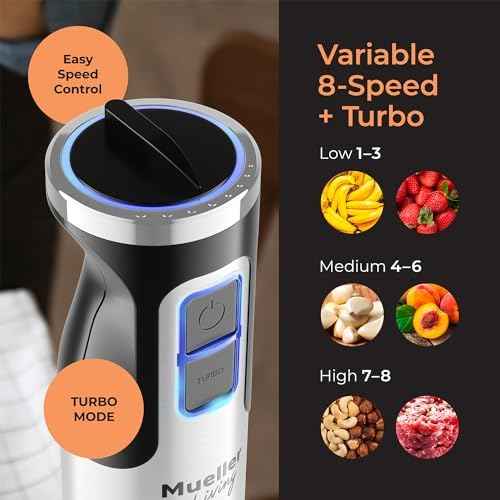 MuellerLiving Ultra-Stick Immersion Hand Blender, 500W Heavy Duty