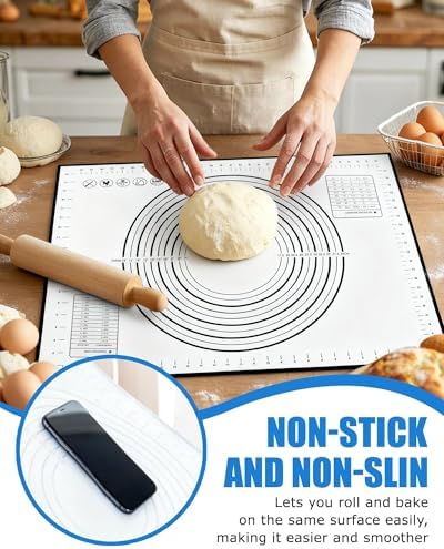 Silicone Pastry Mat with Measurements, 28 x 20 Inch