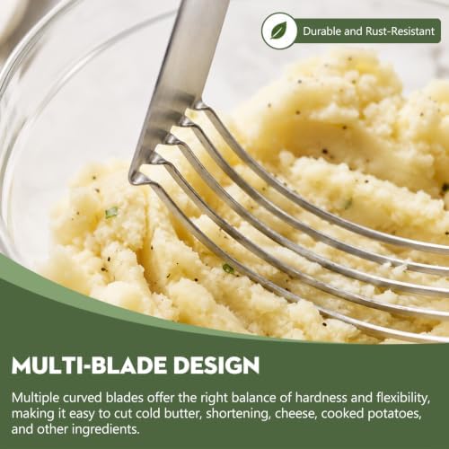 Stainless Steel Pastry Dough Blender and Cutter, Heavy-Duty Baking
