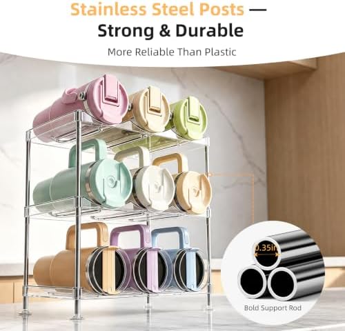Stackable Water Bottle Organize for Stanley 40oz Tumbler with Handle