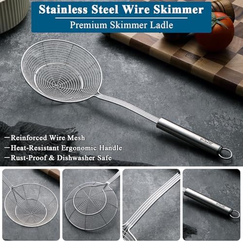 Berglander Spider Strainer Skimmer Ladle 2 Pieces, Stainless Steel