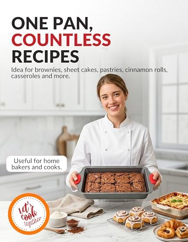 Boxiki Kitchen Non-stick 9x13 Rectangular Cake Pan - Durable Baking