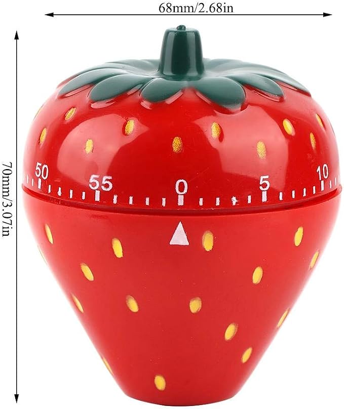 Jadeshay Kitchen Timer Strawberry Shaped, 60 Minutes Kitchen Timer Mechanical - Image 6