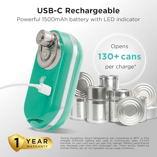 Kitchen Mama Mini Plus Electric Can Opener, Teal
