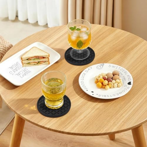 TWTLi Silicone Coasters Set of 8 with Holder, 4 Inch Non-Slip