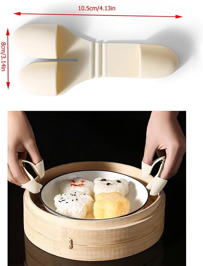 Pair Hot Plate Gripper Anti-Scalding Lightweight Silicone Hot Bowl Clip Holder - Image 2