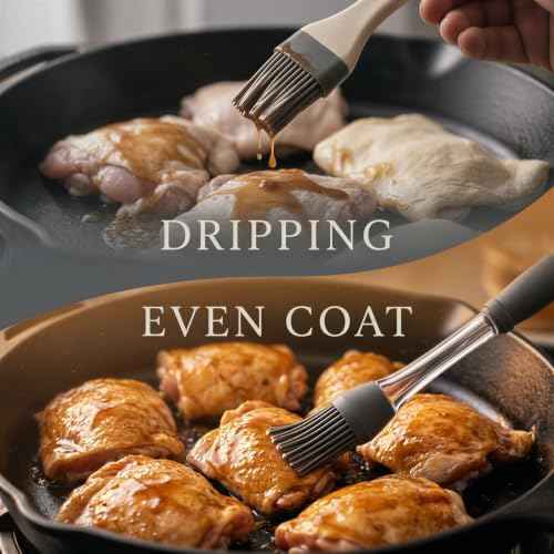 3 Pcs Silicone Oil Brush Set with Oil Storage Rod, Basting Pastry