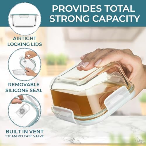 Razab 24 Pc Airtight Glass Food Storage Containers with Lids