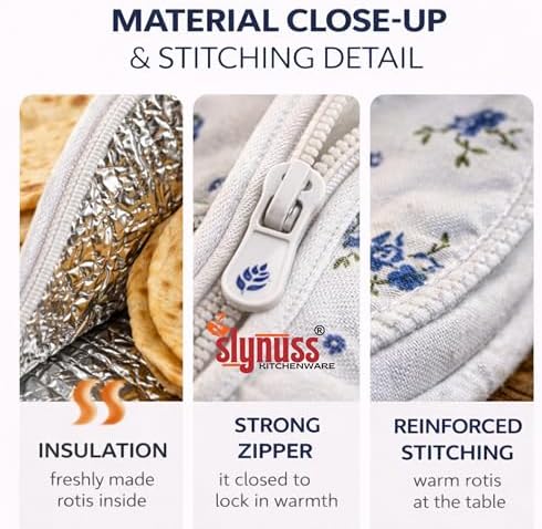 Slynuss® | Tortilla Warmer Pouch Set of 2 with Zipper – Insulated