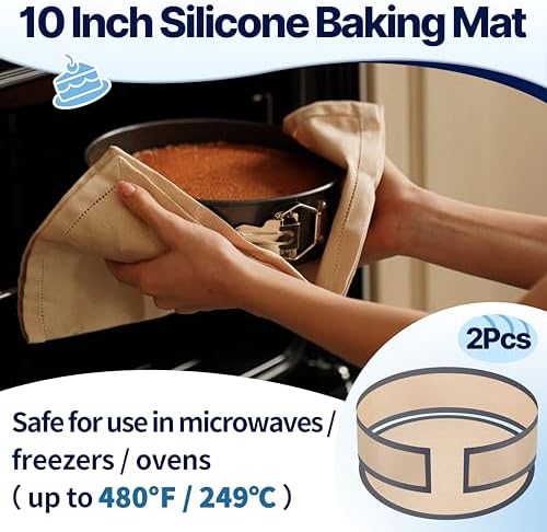 Silicone Springform Pan Baking Mats, 2 Pcs, 10 Inch