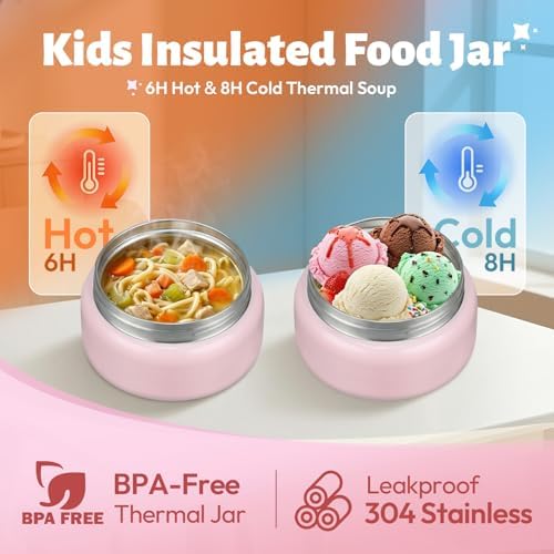 Itslife Bento Box for Kids Set, Insulated Food Container,Kids Lunch