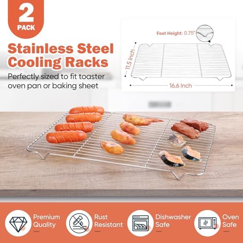 Baking Sheet with 3 Racks Set, Homikit 16" x 12" Stainless Steel