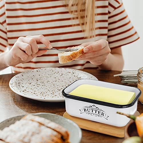 SOTECH Butter Dish with Lid Farmhouse Style Butter Jar for Countertop