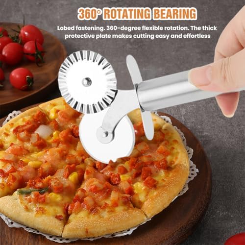 5 Wheel Pastry Cutter, Stainless Steel Dough Divider with Handle