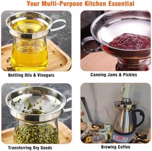 2-Pack Canning Funnels, Wide Mouth & Regular Mouth Kitchen Funnels for