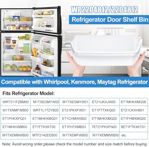 [2 PACK] Upgraded WP2204812 Refrigerator Door Shelf Replacement for