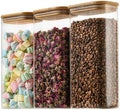 D2scrma 64oz/2Qt Rectangle Glass Storage Containers with Lids 3-Pack