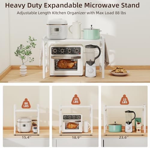 Somdot Expandable 2-Tier Microwave Oven Rack with 6 Hooks