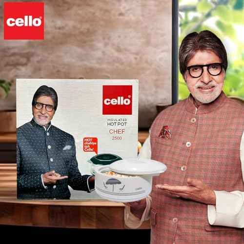 Cello Chef Deluxe Insulated Hot Pot Casserole 2500, White