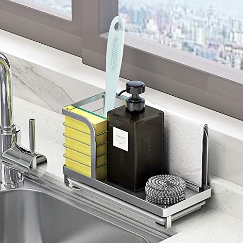 Kitchen Dish Soap and Brush Holder, SUS 304 Stainless Steel