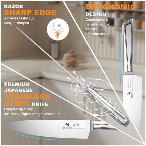 imarku 14-Piece Stainless Steel Kitchen Knife Set