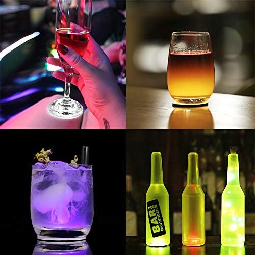 12Pcs LED Coaster, LED Sticker Lights, LED Bottle Lights Cup Holder