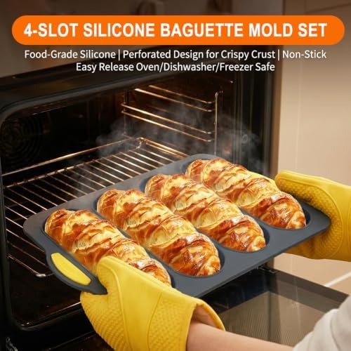 2 Pcs Non-Stick Perforated Baguette Pan