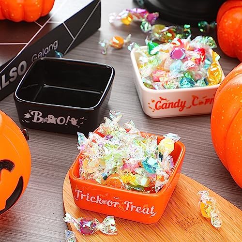 Tanlade 3 Pcs Halloween Candy Bowl Small Ceramic Candy Corn Serving