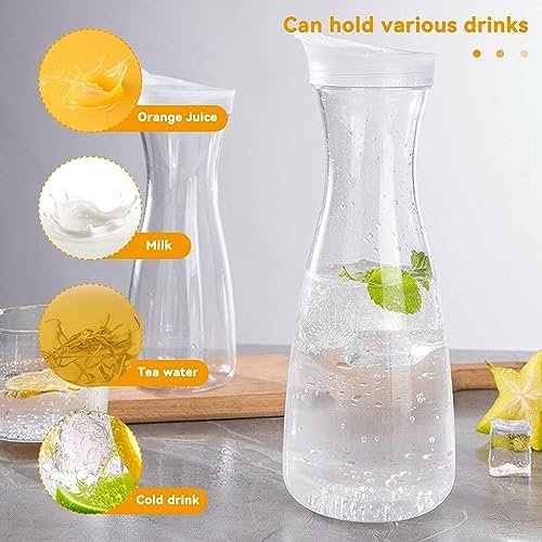 Water Carafe, Clear Acrylic Water Drink Pitcher Milk Beverage