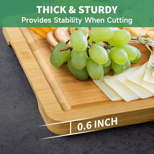 Bamboo Cutting Board Set for Kitchen - Chopping Board Set of 3 with