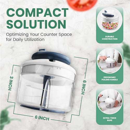Vivaant Hand Pull Manual Food Chopper, Onion Chopper Vegetable Cutter