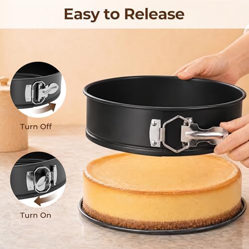 Springform Pan Set, 4, 7, 9 Inch, Removable Bottom for Easy Release