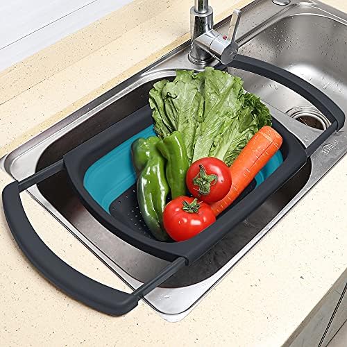 QiMH Collapsible Colanders Set of 3, 4 Quart Colander, 4 Quart Folding