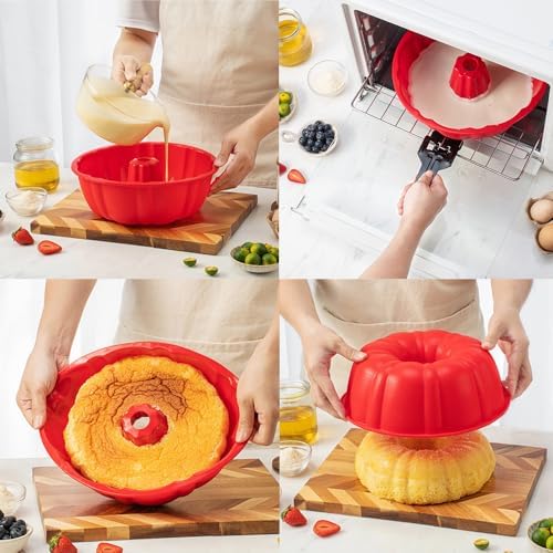10 Inch Round Silicone Cake Pan, Non-Stick Silicone Baking Mold