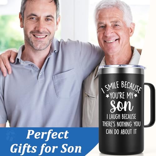 Lifecapido Son Gifts, 20oz Stainless Steel Insulated Coffee Mug, Black
