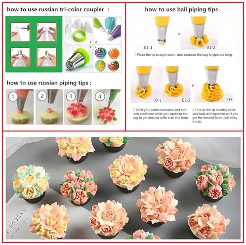 Cake Decorating Kit, 387 Pcs Baking Supplies (Pink)