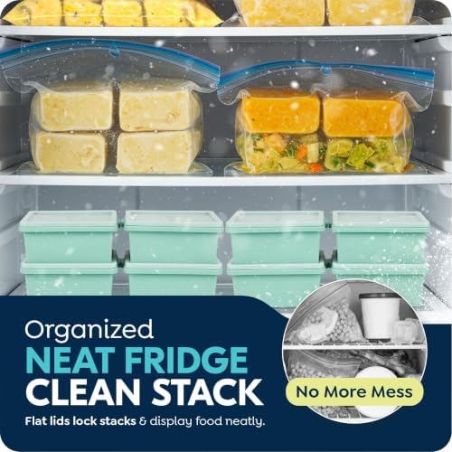 2 Cup Silicone Freezer Molds with Lids, 4 Pack Freezer Trays