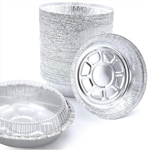 55 Pack - 7" Round Aluminum Pans with Lids - Aluminum Foil Pans with