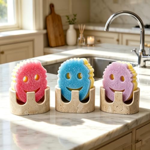 Italy Travertine 2-Slot Sponge Holder for Kitchen Sink