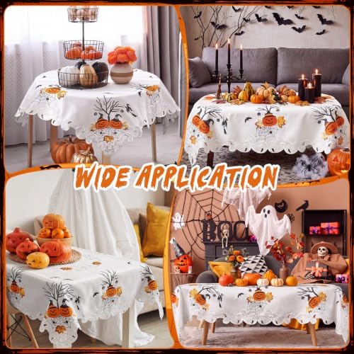 SiliFine Halloween Tablecloth Embroidered 34'' Square Witch Table