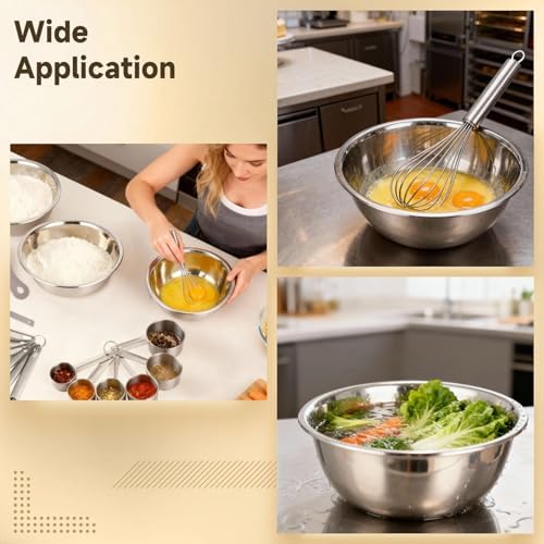 17 PCS Stainless Steel Mixing Bowls Set, Includes 3 Sizes Containers