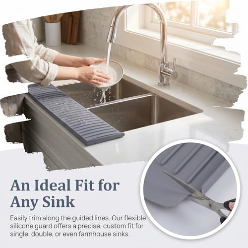 Sink Edge Protector with Suction Cups - 4 x 30 Silicone Sink Splash