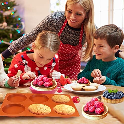 Palksky Silicone Molds for Baking (2 Pack)6-Cavity Large Round Disc