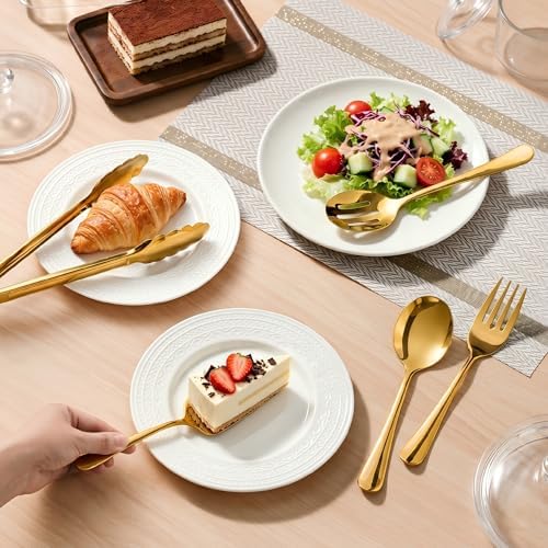 11PCS Stainless Steel Gold Serving Utensils, 8.7''Serving