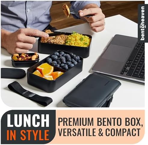 Bentoheaven Bento Box Adult, Stackable Lunch Box, 40 oz, Outer Space