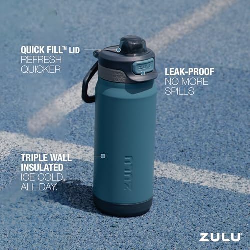 ZULU Powerfill Pro 18oz Kids Stainless Sip or Chug Water Bottle