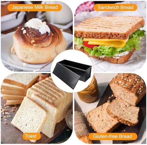 Pullman Loaf Pan with Lid 13x4 Inch, 2.2lb Carbon Steel Bread Pan