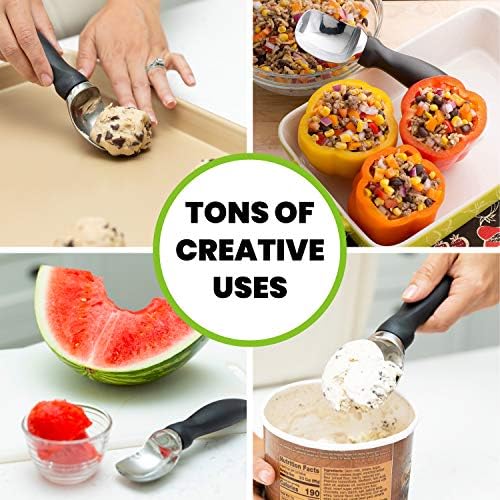 Spring Chef Stainless Steel Ice Cream Scoop with Soft Grip Handle