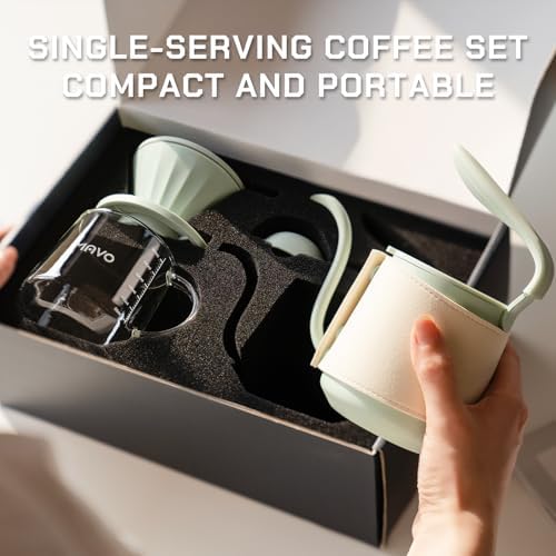 Pour Over Coffee Maker Set with Glass Server, Grey
