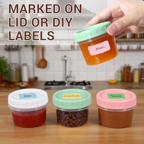 DEMORA 5 oz Small Plastic Containers with Twist on Lids [20 Sets]
